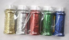 School Smart Glitter Blue Gold Green Red Silver Assorted Colors 10 Oz 5 Pack