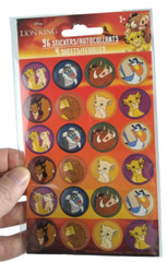The Lion King Stickers Kids Disney Round Kiara Rafiki Simba 4 Sheets 96 count 3+