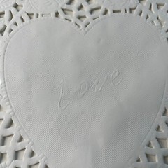White Heart Doilies Paper Romance Valentine Day Ephemera 24 Pack Crafts u Junk