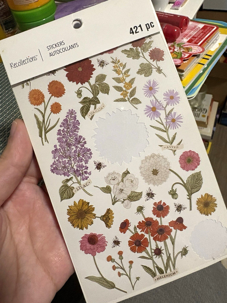Recollections Floral Scrapbooking Stickers Set Multicolor