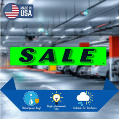 Chartreuse Green Vinyl Slogan Stickers – 12-Pack for Car Dealer Windshield Adver