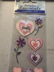 Sandylion Essentials Stickers Purple and Pink Flowers with Prismatic Leaves NEW