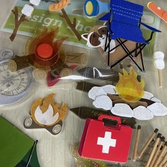 Sticker Lot 3 Jolee’s Boutique Camp Camping Tent Fire Sleeping Bag Scrapbook