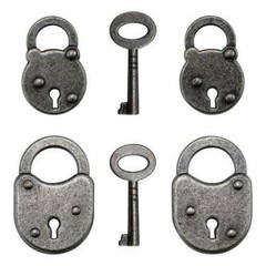 Tim Holtz Idea-ology Locks & Keys Metal Adornment TH94162 Vintage Scrapbook
