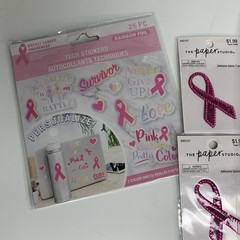 Lot Of Breast Cancer Awareness Stickers, Iron On & Decals
