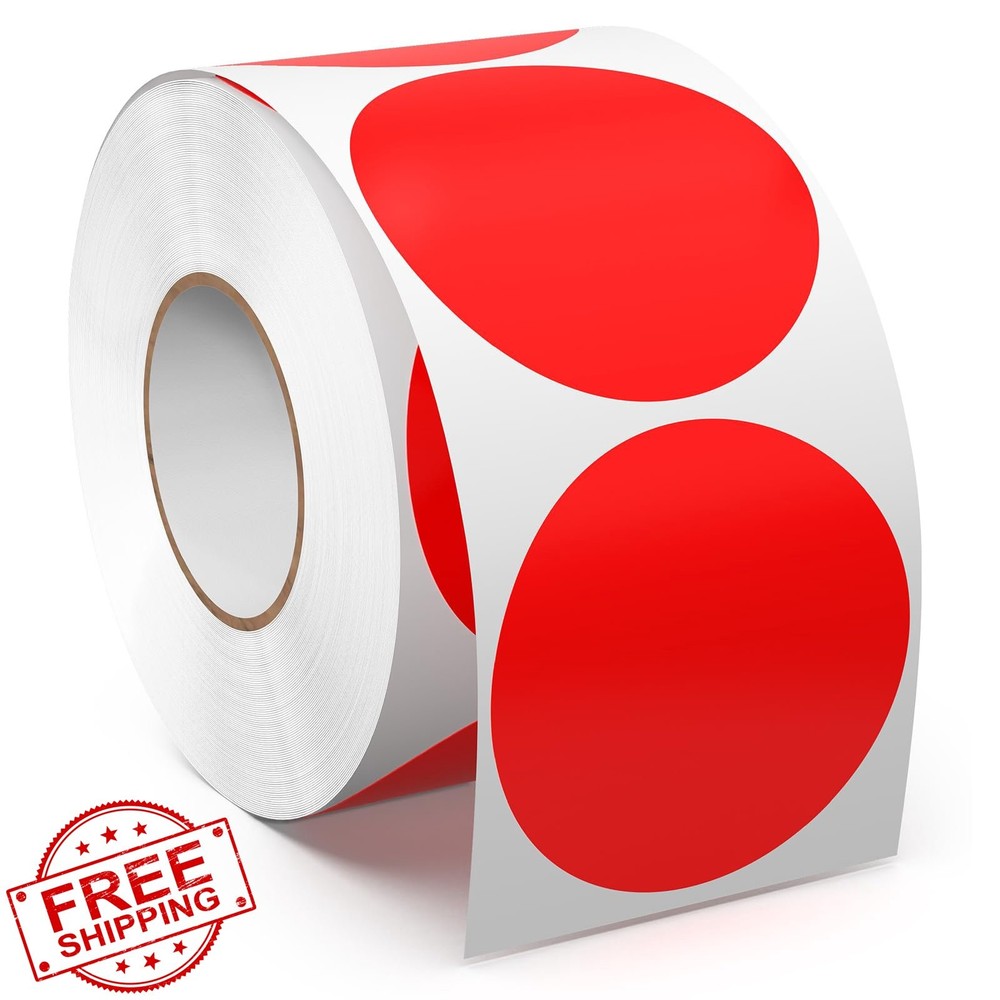 Meitaat Red Circle Stickers Roll 500