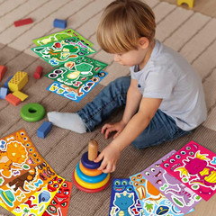 24 PCS Dinosaur Sticker for Kids, Make Your Own Dinosaur Sticker Sheets 12 Desig