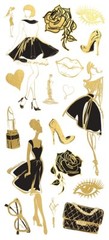 Crafts Stickers PH Vinyl Gold Trim Fifth Avenue Black Dresses Shoes (DC)