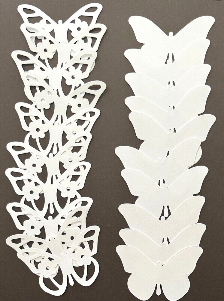 20 BUTTERFLY LAYERS cardstock paper die cut embellishments