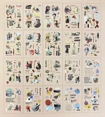 20 Pages of Individual Cut PET Stickers – Scrapbook & Journal – Collage Design