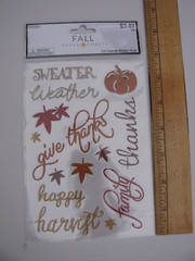 Hobby Lobby FALL SAYINGS GLITTER STICKERS 15 Pieces NIP