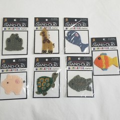 NEW Lot 7 Stand Outs Sticker Applique Iron On Animals Fish Frog Turtle Pig -C