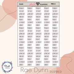 Days of the Week Planner Stickers, Rae Dunn Inspired