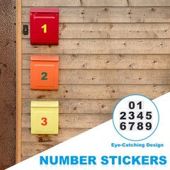 3″ Reflective Number Stickers 0-9, 2Set Mailbox Number Decals, Black