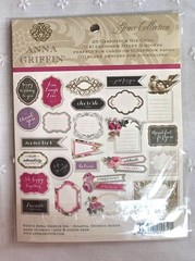 ANNA GRIFFIN «GRACE COLLECTION» Embellishmnt & Tags Lot/2 Sets 50 Pcs NIP (PA29)