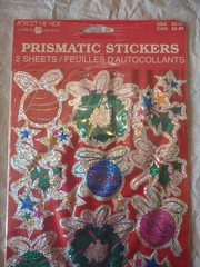 Vintage Forget Me Not American Greetings Prismatic Christmas Stickers 2 Sheets