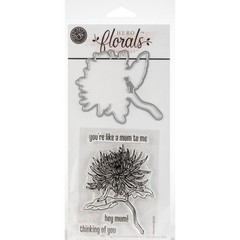 NEW Hero Arts Rubber Stamp & DIE set FLORALS MUM MOM Mother’s Day free USA ship