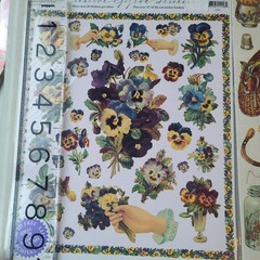 VICTORIAN floral Romance vintage sticker sheet lot 1990s (L) CREATIVE GIFTED