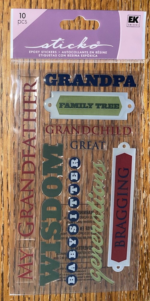 Sticko Clear Grandpa Grandfather Grandchild Wisdom Babysitter Scrapbook Sticker