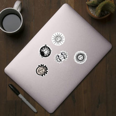100 PCS the Sun and Moon Planet Stickers Astronomy Celestial Decals for Laptop S