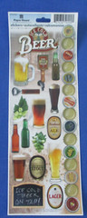 #14 NEW Lot-4 Sheets Beer Lager Stickers Cardmaking Scrapbook Crafts DIY