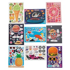 Oriental Trading Make-a-Face Sticker Sheets Assortments, 6″ x 8 1/4″ Bulk 48 Pie