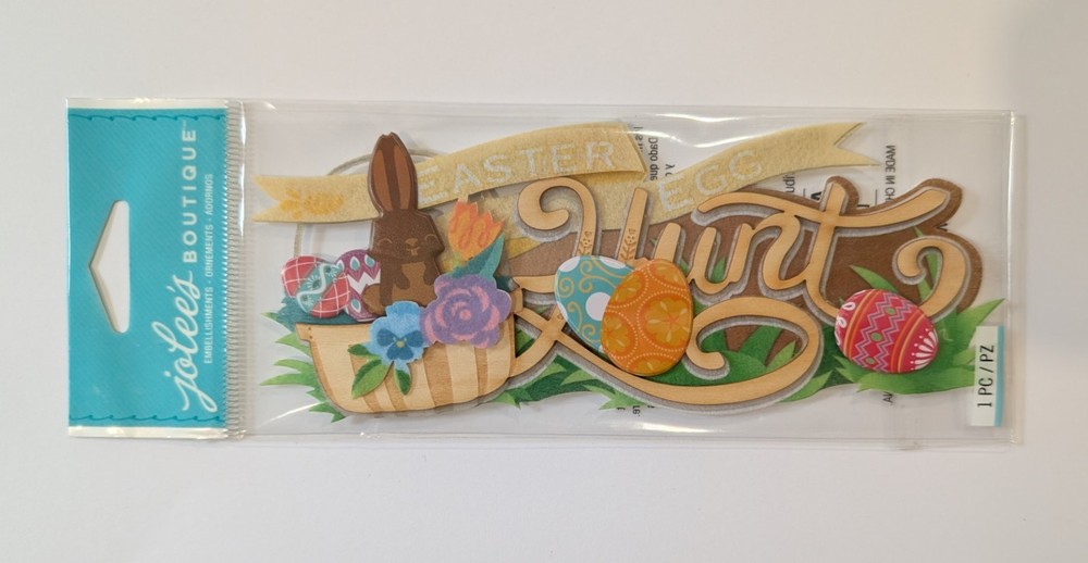 Jolee’s Easter Egg Hunt Scrapbooking Title Sticker Chocolate Bunny Basket Eggs