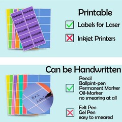 240 PCS Colored Labels Stickers 3 x 2 Inch Rectangular Moving Labels 8 Colors La