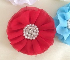 DIY LARGE Parisian Chiffon Flower with Pearl & Rhinestone Embellishment