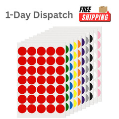 FINDAT 350 Pcs 1″ Round Stickers 10 Colors Vinyl Dot Labels