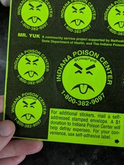 Vintage 70s Mr. Yuk Complete Indiana Poison Control Center Sticker Sheet Page