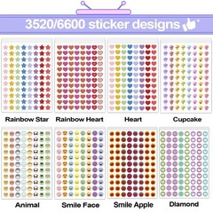 Teacher Reward Stickers, 6600PCS Incentive Star Stickers, 75 Sheets