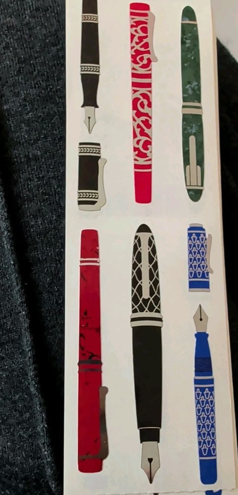 Vintage Mrs Grossmans Stickers Fountain Pens Reflection Collection 1 Strip