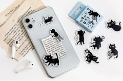 Adorable Mini Black Cat Stickers: Ideal for Scrapbooks, Journals, DIY Decor,