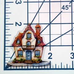 Cottage Style Fairy Tale House Clear Vinyl Decal Sticker Water Resistant Laptop