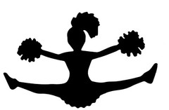 8 CHEERLEADERS CHEERING «GOOOO TEAM!» SILHOUETTE DIE CUT/ CUTS