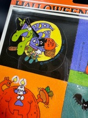 Vintage 1983 Hallmark Halloween Stickers Sealed Black Cat Ghost Bat