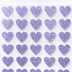 Violet Purple Glitter Heart Stickers! – 1/4″ to 3 inch – Cute & Sparkly!