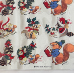 Vintage American Greetings Stickers Christmas Animals Raccoon Bunny 8 Sheets New
