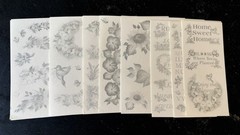 Plaid FolkArt Rub On Transfers 2001 Farmhouse Floral Sunflower Lot