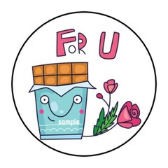 30 FOR YOU U CHOCOLATE AND FLOWERS ENVELOPE SEALS LABELS STICKERS 1.5″ ROUND