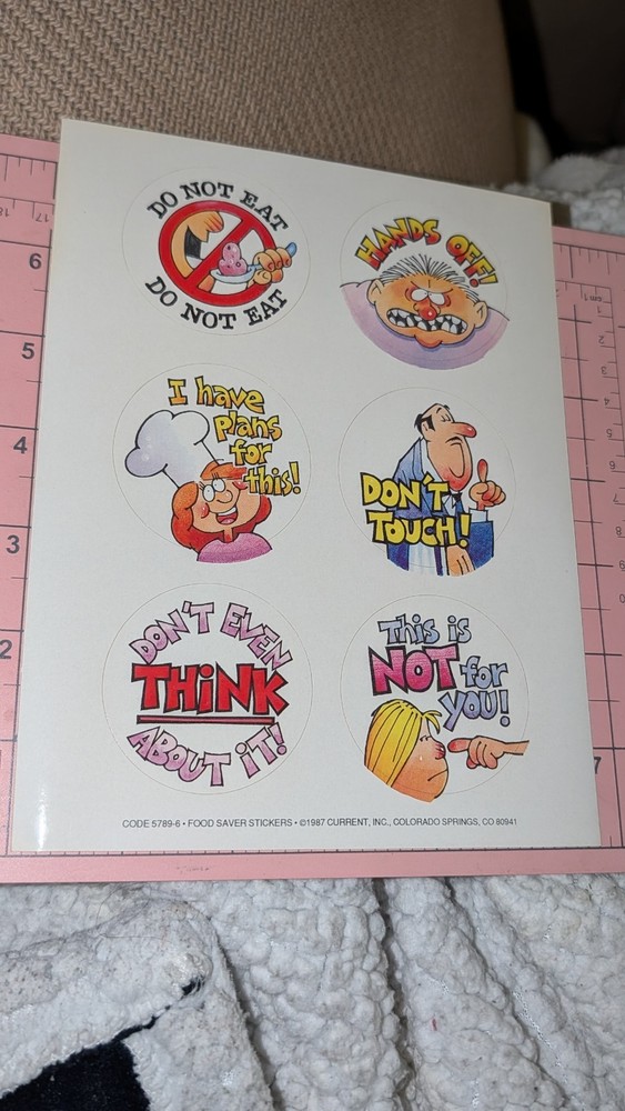 Vintage Current Inc Stickers Food Saver Sheet 1987