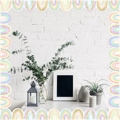 WorldBazaar Pastel Rainbow Bulletin Board 36 feet x 2.75 inches, Multicolor