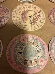 Clock Face Die Cut Shapes Vintage Style Collage Scrapbooking