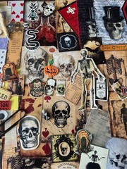 #777 SKELETON 100+PCS 3D JUNK JOURNAL SCRAPBOOKING w/ Real Ephemera & Bone Pen