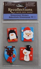 New Recollections scrapbook stickers Christmas Santa penguin reindeer snowman