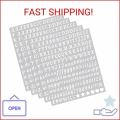 0.5 inch Small Letter Sticker, White Vinyl Self Adhesive Alphabet Number Sticker