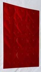 Vintage 1994 Gibson Solid Red Metallic Heart Stickers ~ 1 Sheet/20 Hearts