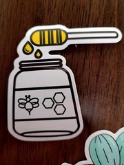 STICKERS x 5 Honey Bee Apiculture Beehive Cartoon Large Sticker BEE3