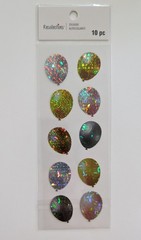 Prismatic Gold & Silver Balloons Flat Scrapbooking Stickers by Recollections